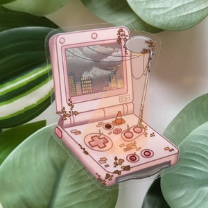 Pegatina de vinilo transparente de Moody Gameboy / Pegatina transparente de Lofi