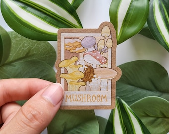 Mushroom Kraft Paper Sticker Eco-friendly mushroom decal/sticker