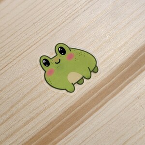 Cute Frog Clear Vinyl Sticker Kawaii Pastel - Etsy