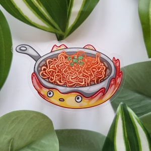 Calcifer Ramen Transparent Sticker / Clear Vinyl Sticker / Ghibli