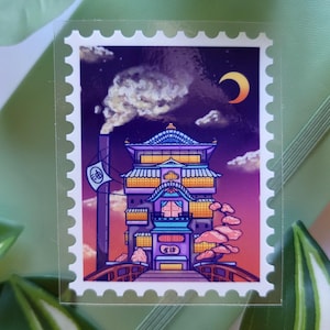 Bathhouse Briefmarke Transparenter Sticker / Clear Vinyl Sticker / Ghibli