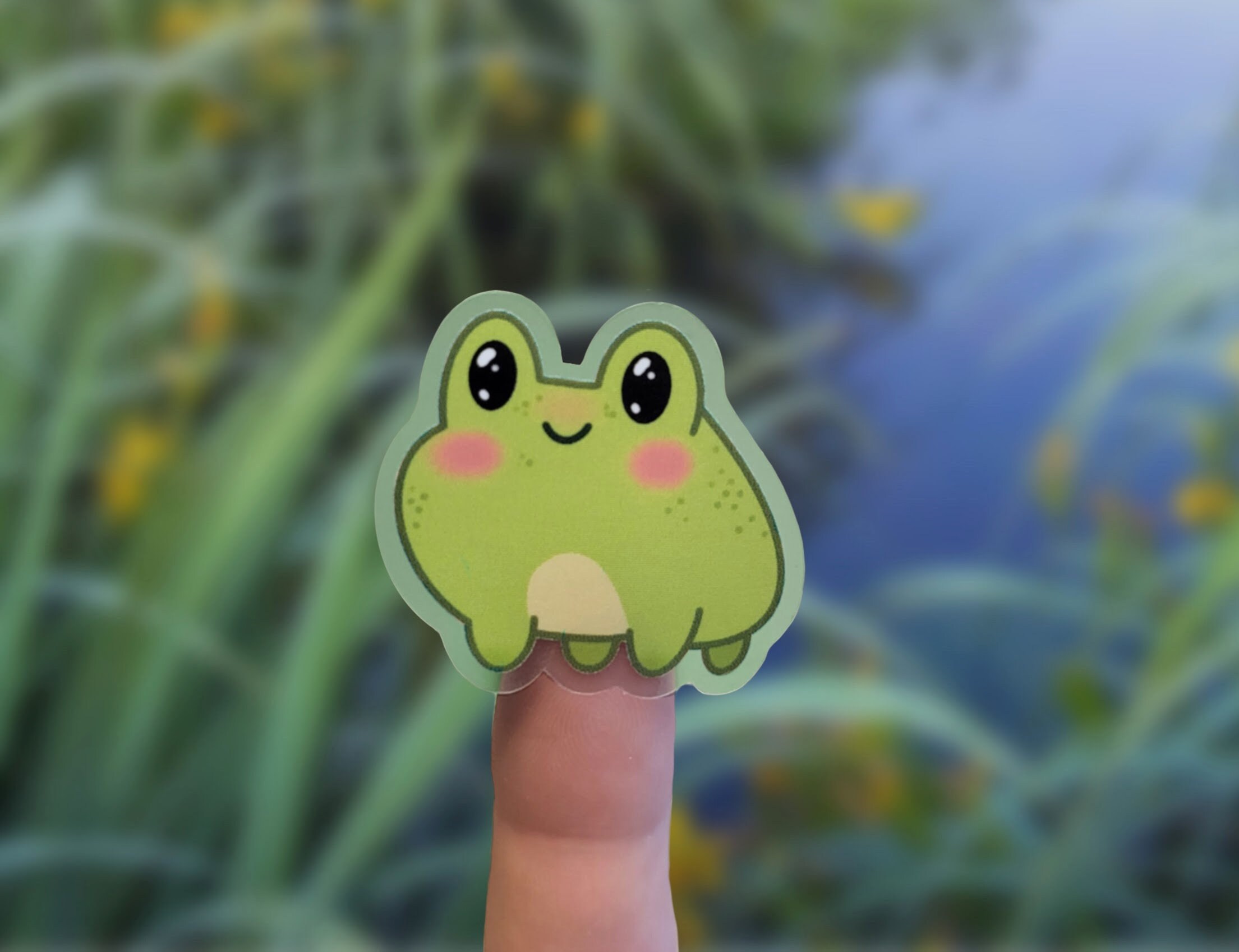 Cute Frog Clear Vinyl Sticker Kawaii Pastel - Etsy UK