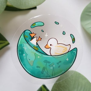 Esthetische eenden transparante sticker / doorzichtige vinyl sticker / esthetisch / lofi sticker