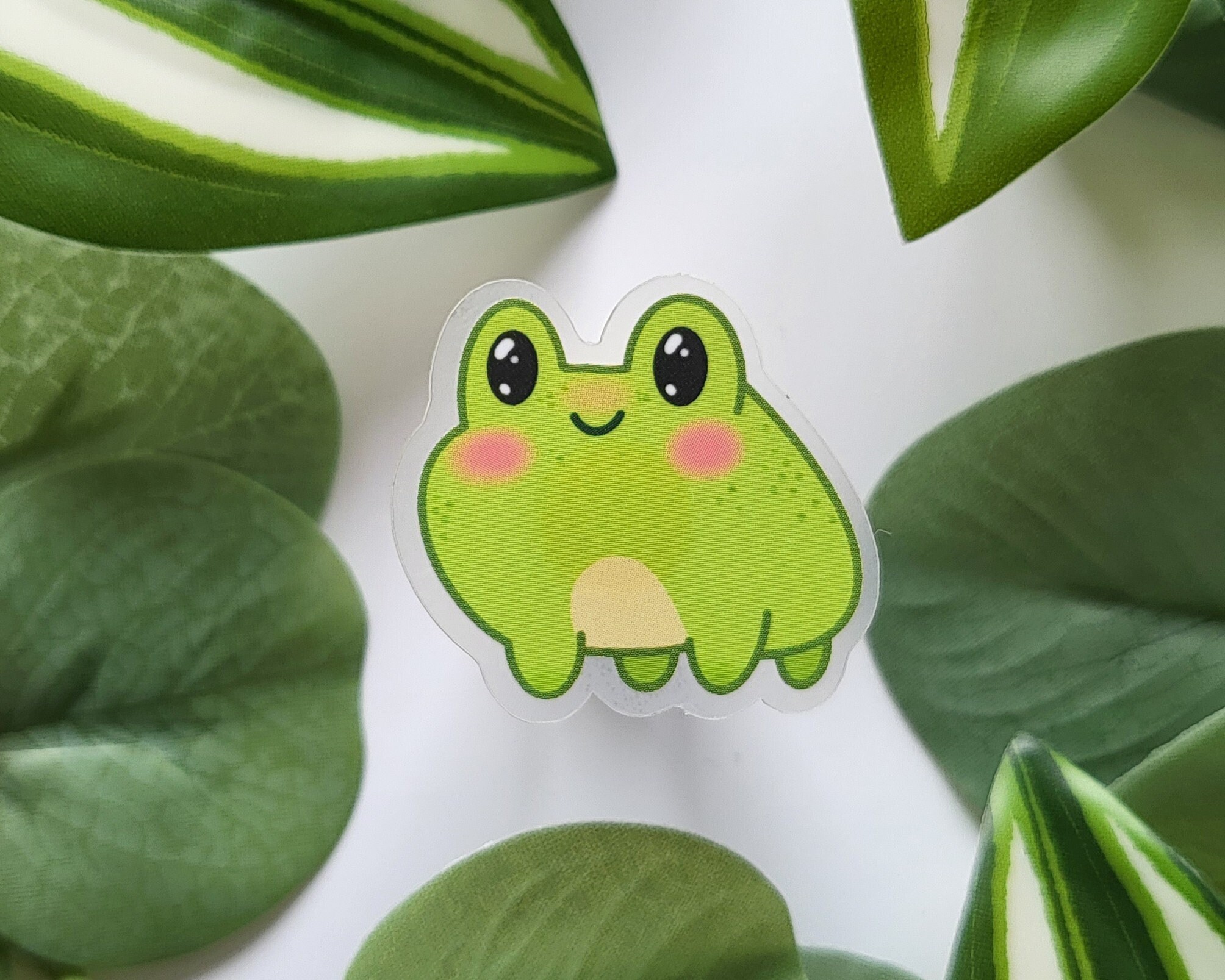 Cute Frog Clear Vinyl Sticker Kawaii Pastel - Etsy UK