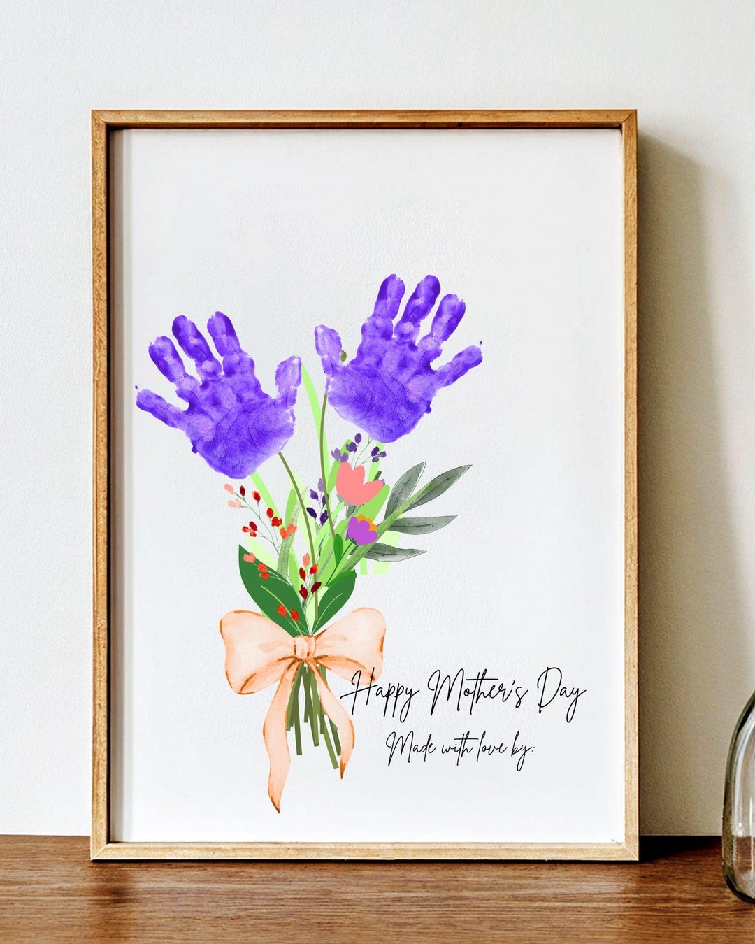 Mothers Day Handprint Art Kids Handprint Flower Bouquet Craft for Mom ...