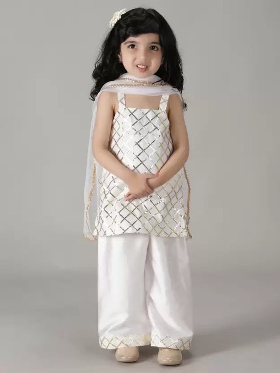 Buy Kurti And Pant Set With Multi Colored Embroidery Jacket for Girls Online