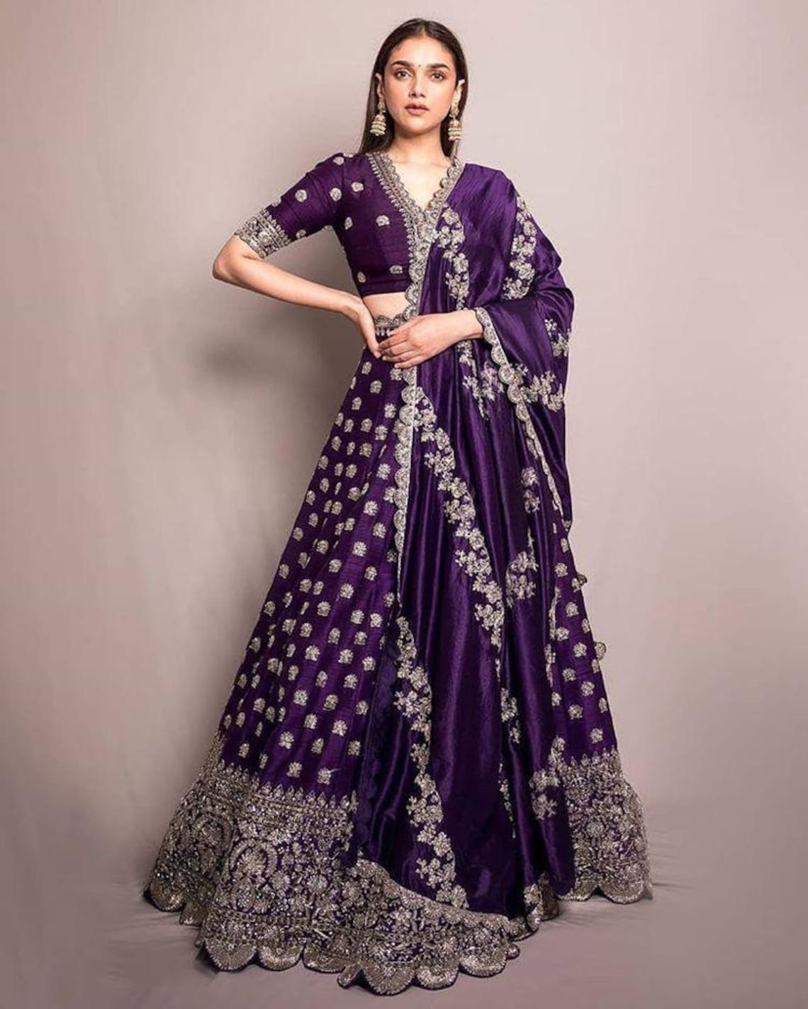 combination with purple lehenga