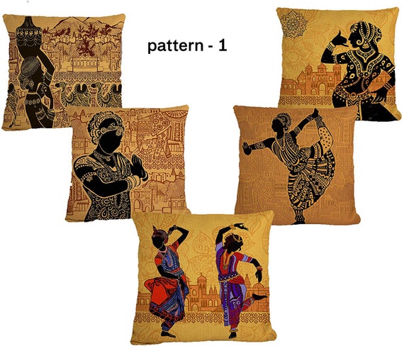16 inch x16 inch Set of 5 Decorative Hand Made Jute Throw/Pillow Cushion Covers