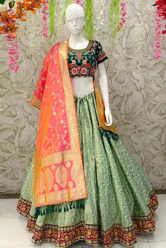 Free Stitching Bollywood Inspired Indian Designer Lehenga Wedding Lehenga Bridal Lehenga for women Ethnic dress Indian Silk Lehenga