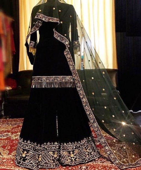 black sharara dress