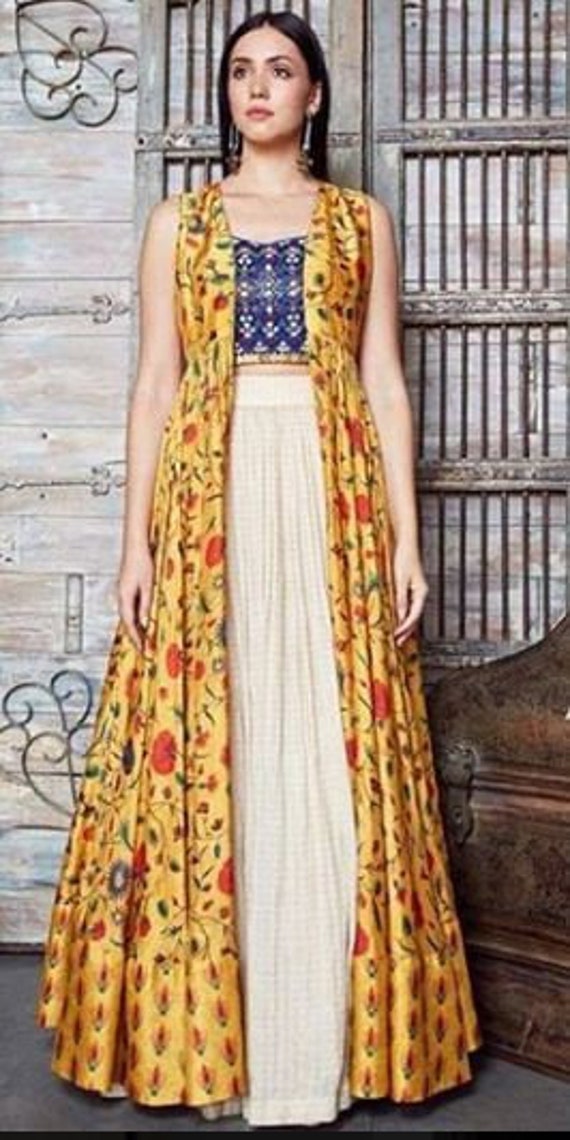 Indian Bollywood Inspired Designer Indowestern Dress Crop Etsy