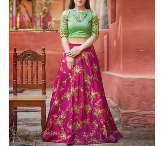 Indian Designer New Style Crop Top Skirt Lehenga Stiched Etsy