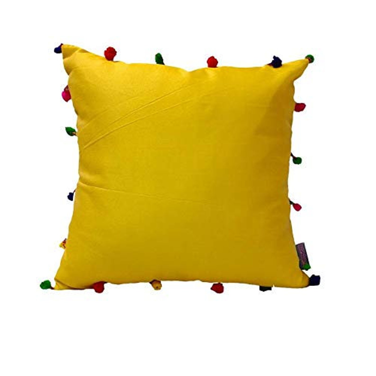 Set of 5 Covers Silk Cushion Covers Colorful POM POM Etsy