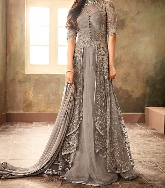 New Year Designer Long Anarkali Gown Indian Dress Kurti Women Gown Eid Dress  | eBay