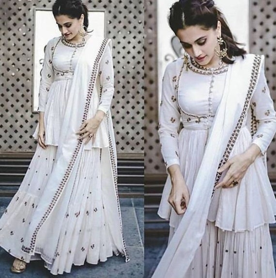 Designer Bollywood Salwar Kameez indian Anarkali Suit dress ethnic Salwar Suit M 