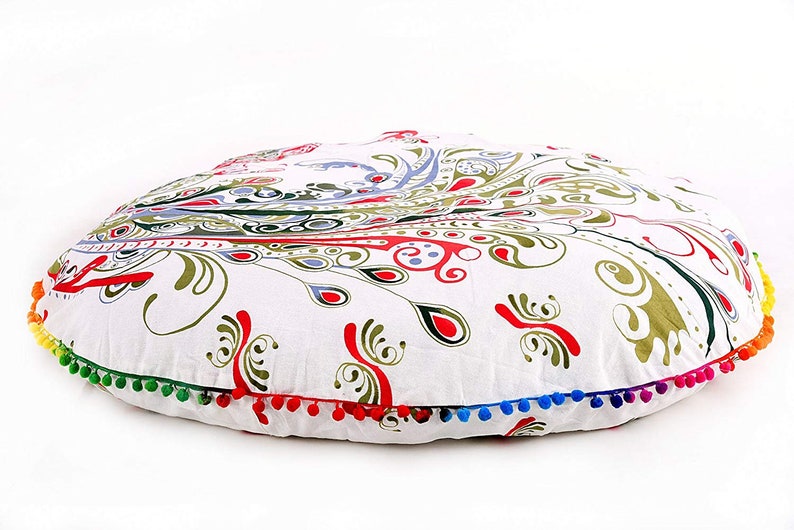 Coussin De Sol Rond Épais - 40 à 70 Cm, Moelleux, Pour Méditation, Tatami, Décoration Bohème (Brun, 40 Cm)
