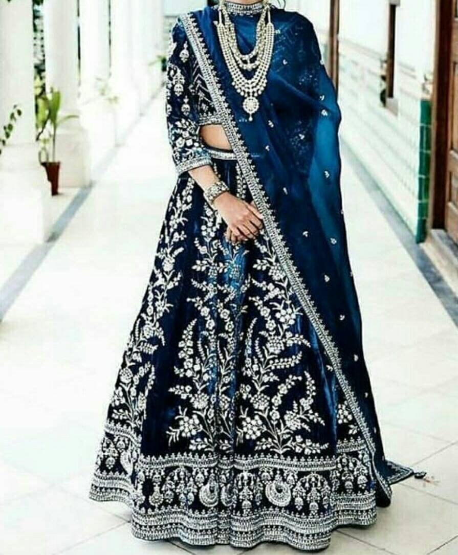 Designer lehenga in velvet Clearance