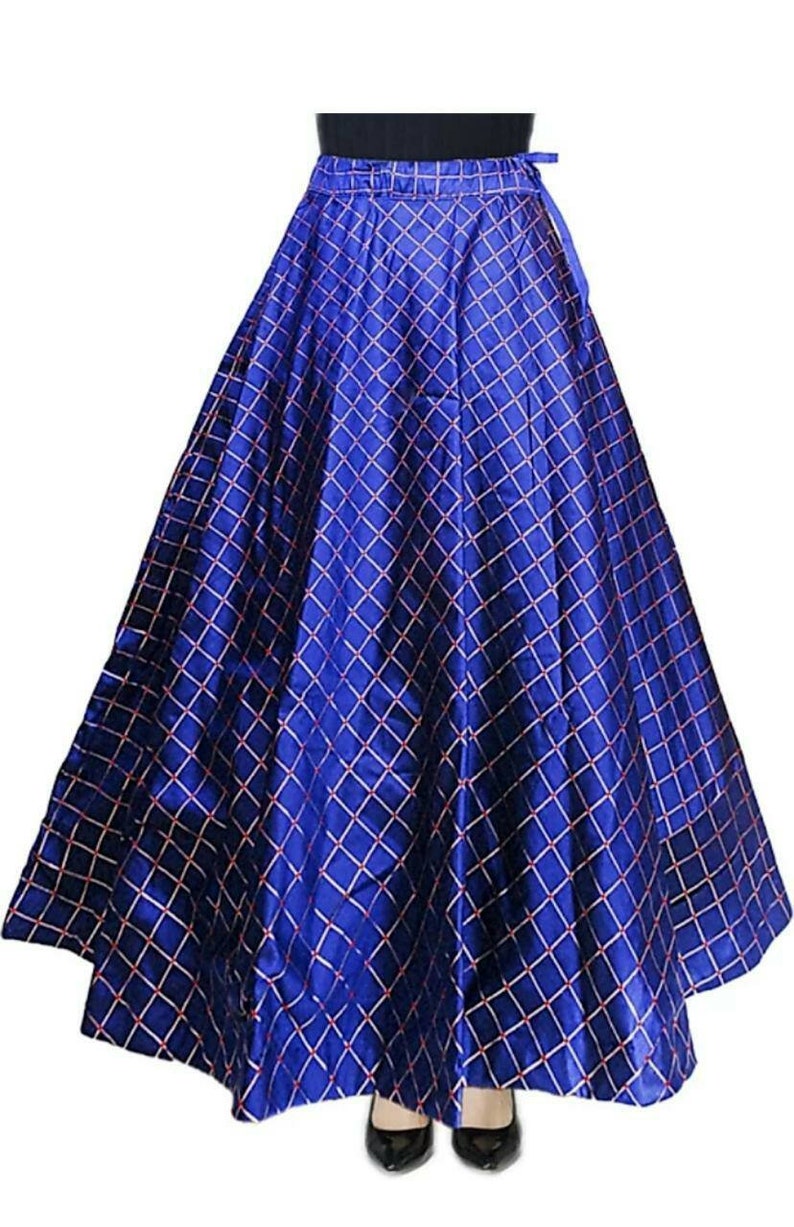 Indian Stylish Zari Checks Long Skirt Indian Skirt Ethnic Etsy UK