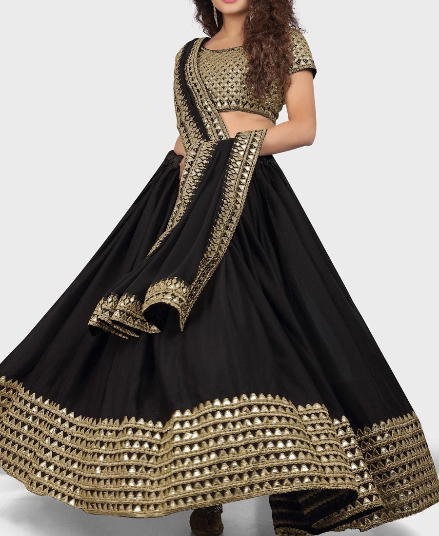 black skirt lehenga