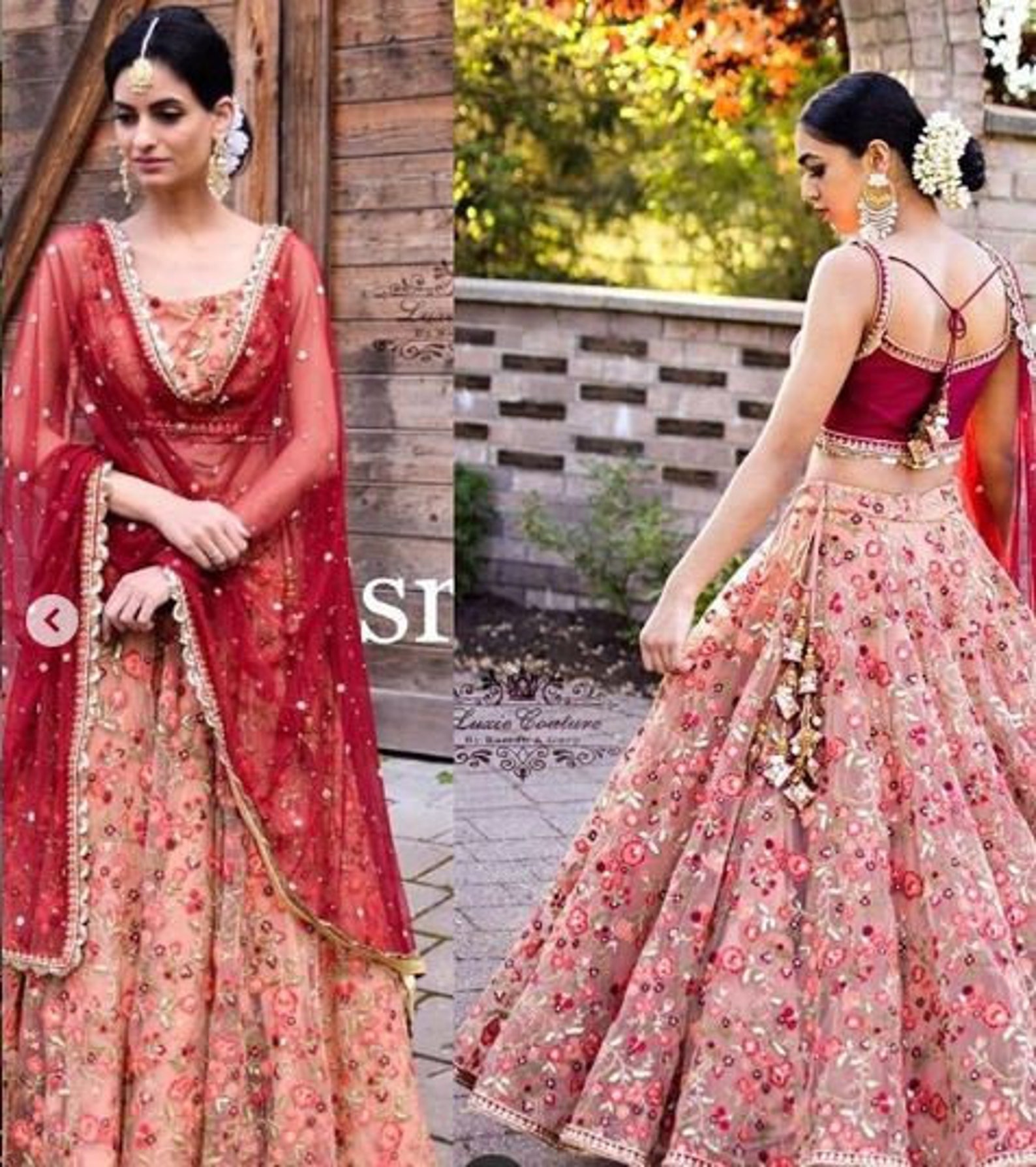 Free Stitching Indian Designer Heavy Organza Silk Lehenga - Etsy