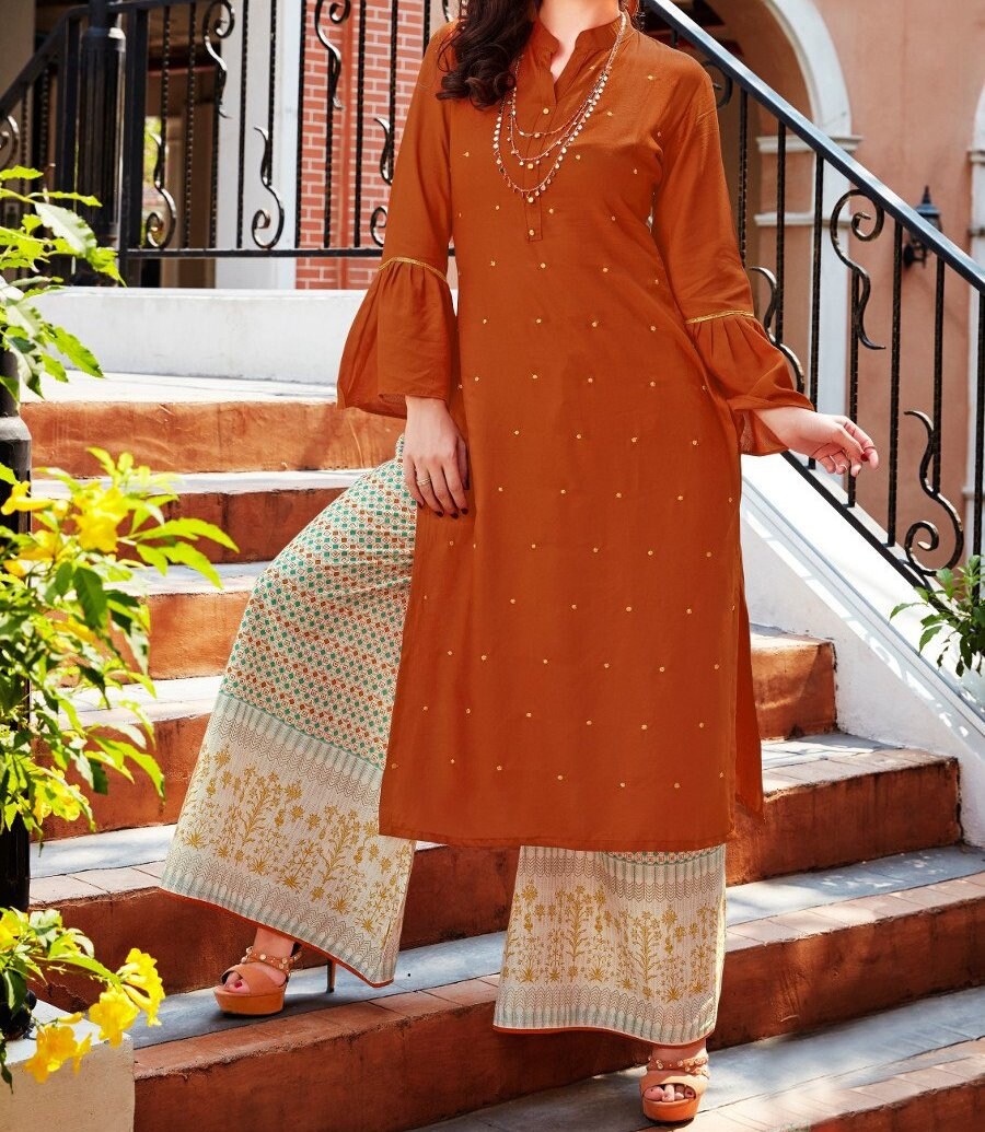 party wear side slit kurti