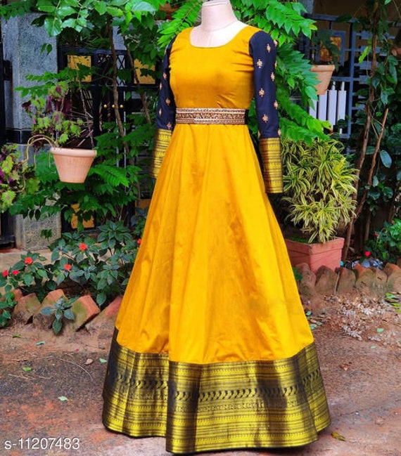 Buy Indian Latest Silk Gown Online at Ethnic Plus at Best Price