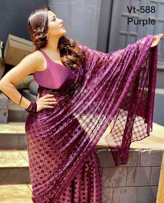 Party wear saree heavy best sale work