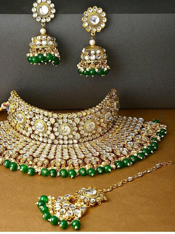 3pcs Set Indian Gold Stubbed Artificial Necklace Set Indian - Etsy