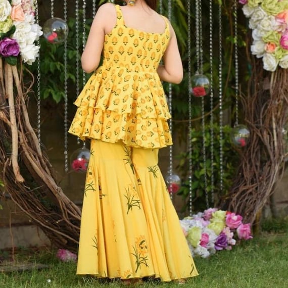 yellow kurti dress