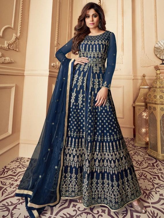 Delisa New Wedding Party wear Embroidered Koti Style Salwar Kameez Indian  Dress Ready to Wear Salwar Suit for Women 4592