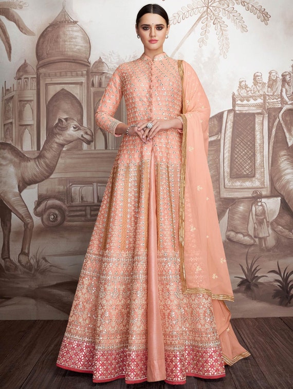 Buy Art Silk Churidar Suit In Peach Colour Online - LSTV04506 | Andaaz  Fashion