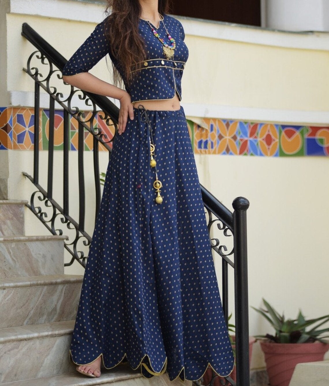 Indian Designer New Style Crop Top Skirt Lehenga Stiched Etsy