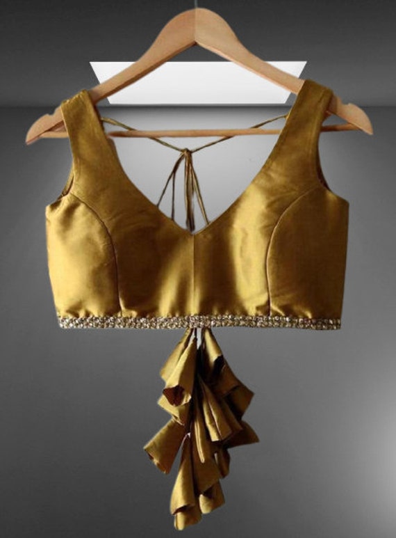 Fancy blouse cheap golden