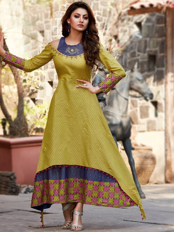 Yellow Patiyala style Salwar Suit Faux Georgette | Women, Salwar suits  party wear, Unstitched dress material