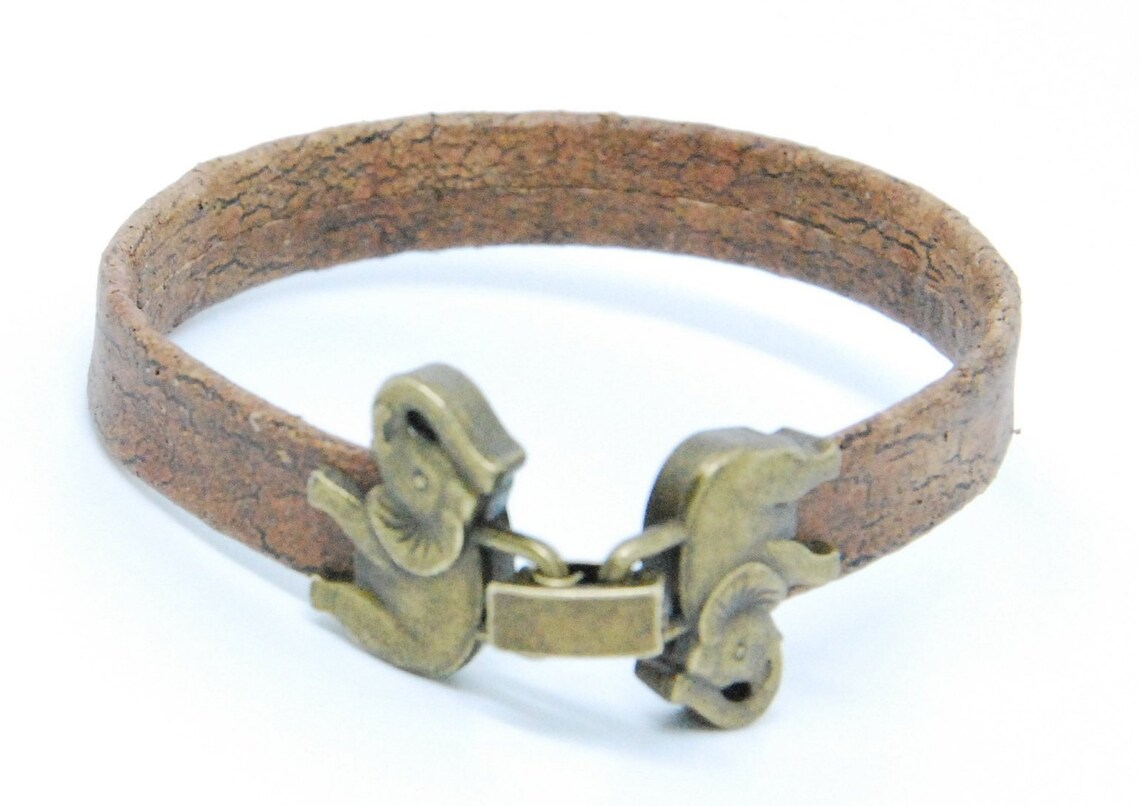 Natural cork bracelet Vegan bracelet Cork Jewelry Wood Etsy