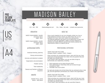 resume template etsy