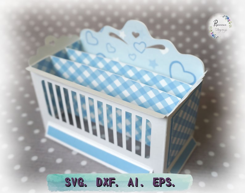 Download SVG DXF cutting file New baby Pop-up card cot 3D cricut | Etsy
