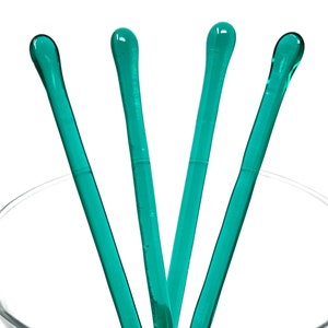 studioTica Simply Emerald - Handmade Glass Swizzle Sticks - Coffee Martini Whisky Cocktail Stirrer + Pitcher Rods. Sold as Singles or Sets