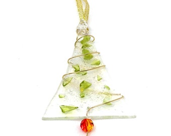 studioTica Swarovski Crystal Tree - Handmade Glass Christmas Ornament - Modern and Unique