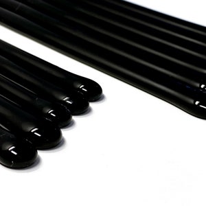 studioTica Simply Black - Handmade Glass Swizzle Sticks - Coffee Martini Whisky Cocktail Stirrer + Pitcher Rods. Sold as Singles and/or Sets