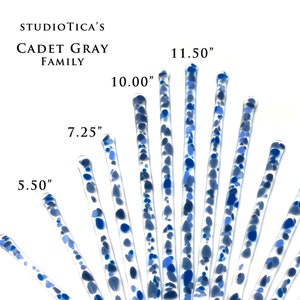 studioTica Cadet Gray - Handmade Glass Swizzle Sticks - Coffee Java Martini Whisky Cocktail Stirrers - Tea + Pitcher Functional Art