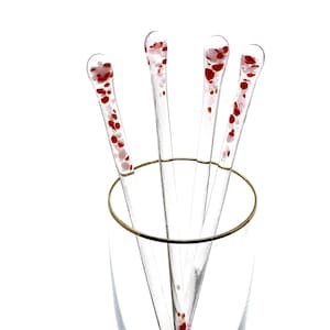 studioTica Cupid's Dust Love Collection Handmade Glass Swizzle Stick Champagne Martini Margarita Cocktail Stirrers image 1