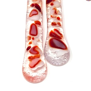 studioTica Strawberry Shortcake -- Handmade Glass Swizzle Sticks Coffee Java Martini Cocktail Stirrers Tumbler Tea Pitcher Functional Art