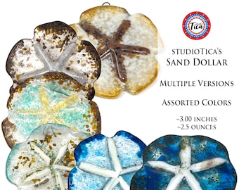 Handmade Glass Sand Dollar: Nautical Ornament, Suncatcher, Paperweight by studioTica