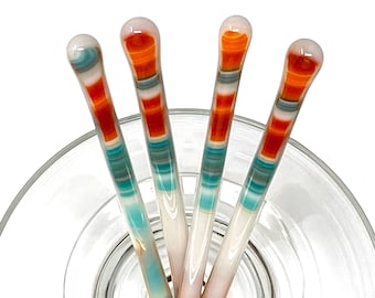 Palitos de vidro para mexer feitos à mão: Southwest - Jarras para coquetel e café - Individuais + conjuntos por studioTica