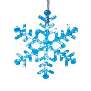 studioTica Glass Snowflake - Ice Blue - Handmade Christmas Ornament - Winter Suncatcher - Multiple Sizes 3.00" to 5.25"