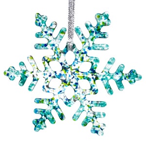 studioTica Glass Snowflake - Under the Sea - Handmade Christmas Ornament - Winter Suncatcher - Multiple Sizes 3.0" to 5.25"