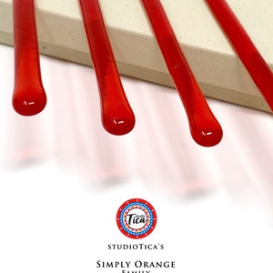 studioTica Simply Orange - Handgefertigte Glas Spießer - Kaffee Martini Whisky Cocktail Rührer + Kannenstangen. Einzeln oder als Set erhältlich