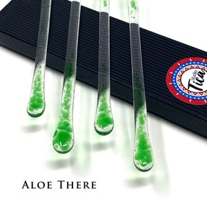 Handgemachte Glas Spießchen: Aloe There - Cocktail Kaffee Krug Rührer von studioTica