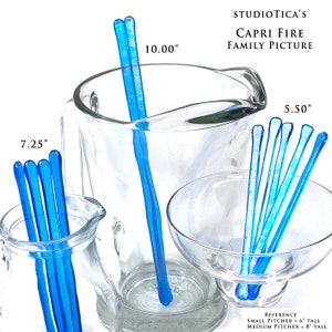 studioTica Capri Fire - Handmade Glass Swizzle Stick - Coffee Champagne Martini Whisky Glass Pitcher Stirring Rods - Christmas Gift Sets
